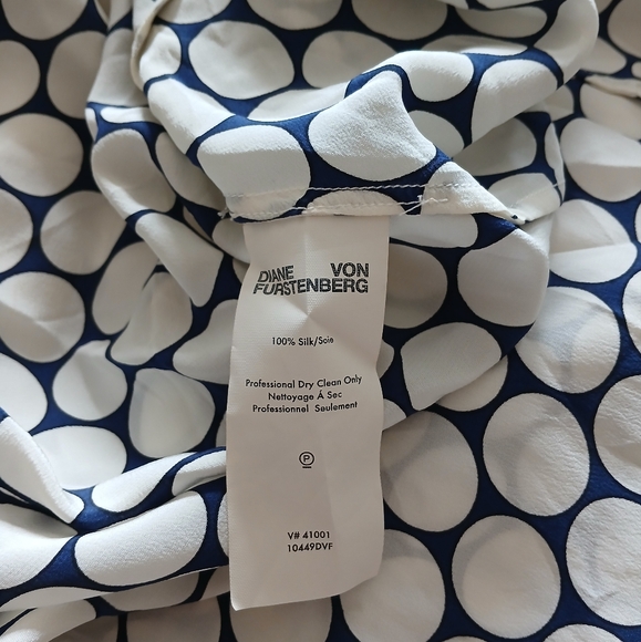 New. Asymetric Polka Dot Black/ Ivory Wrap 100% Silk Maxi Dress. - Picture 12 of 12